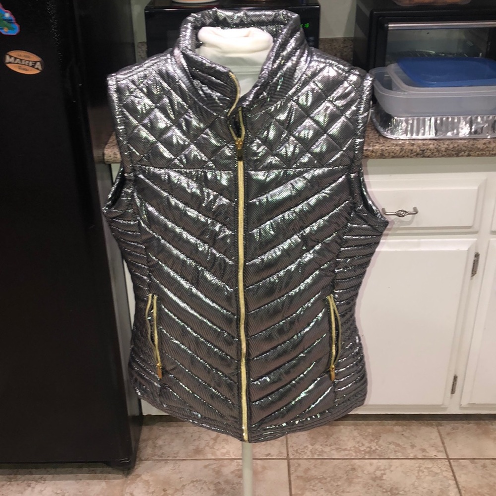 NWT - Metallic Vest with Fur inside